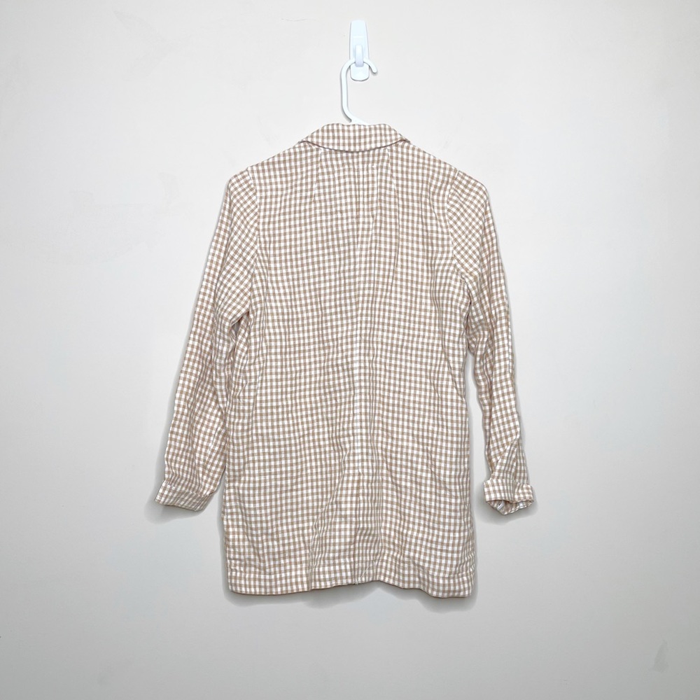 Madewell Linen Dorset Blazer in Gingham Check - Picture 4 of 7